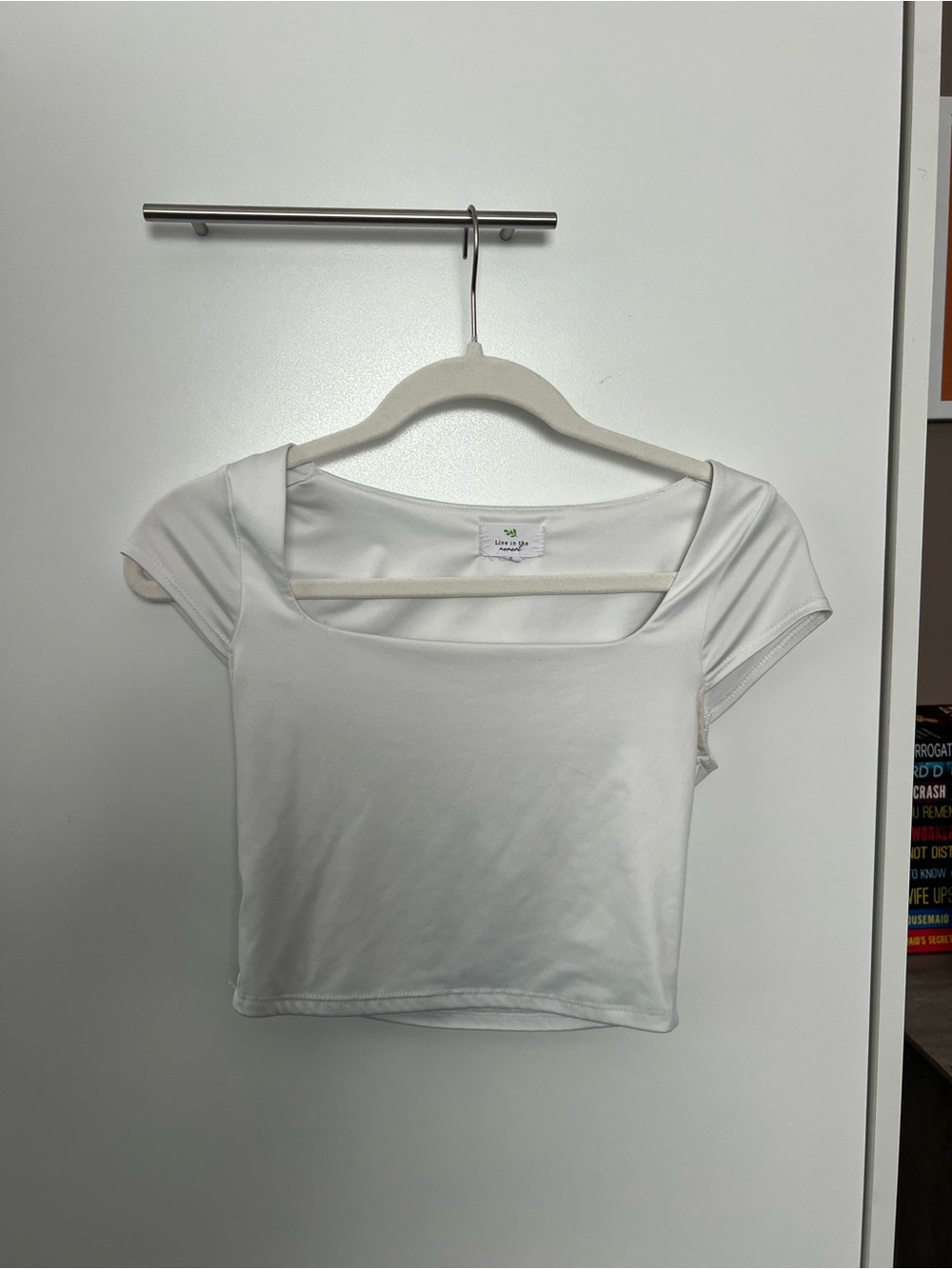 T.J.Maxx White Square Neck Crop Top